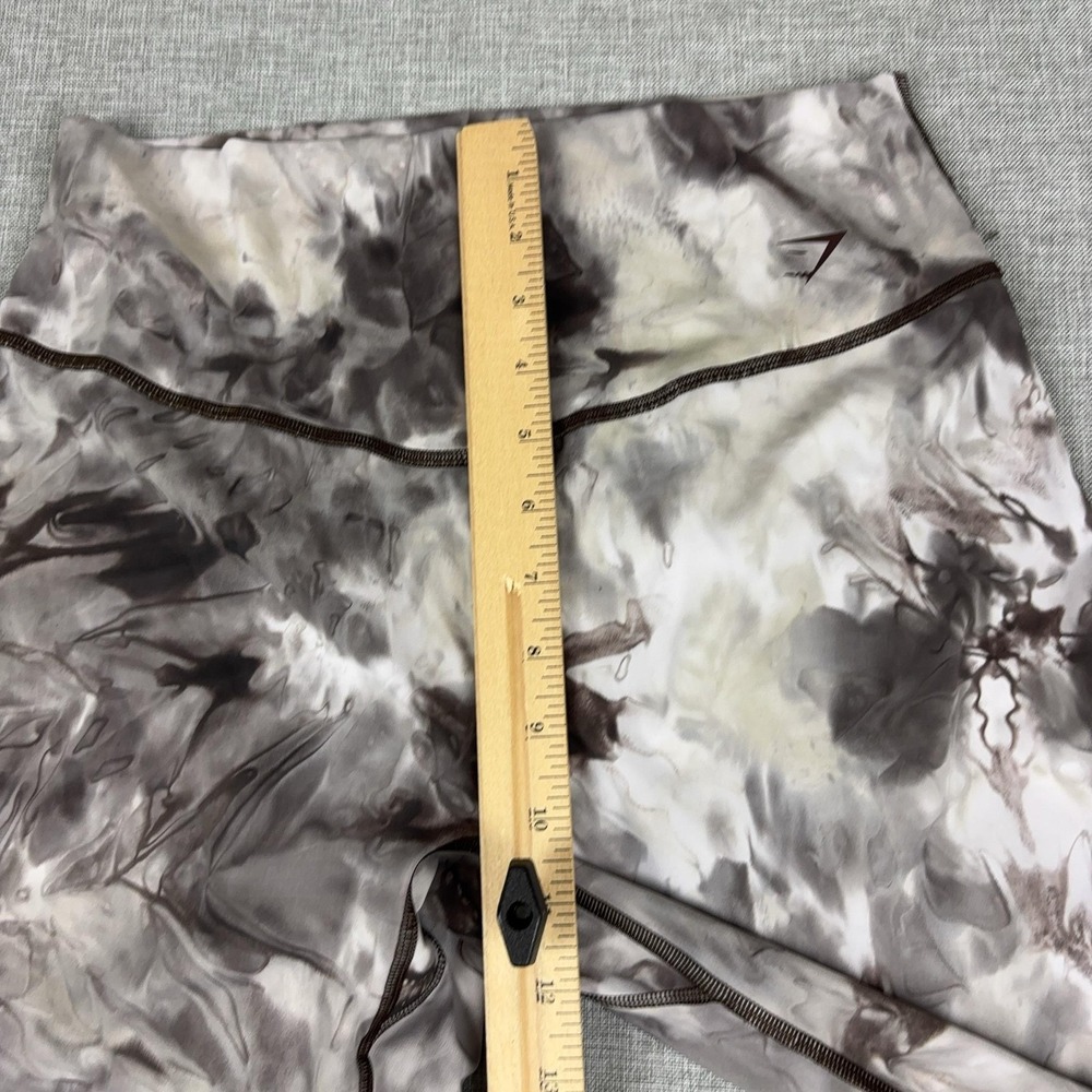 Gymshark Ori Leggings Womens XL Gray Cream Marble Print High Rise 7/8 Yoga - Picture 4 of 8